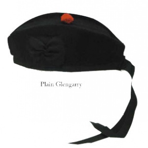 Glengarry Bonnet- black with red tourie (RG Hardie)